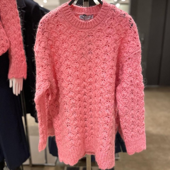 Zara Pink Wool Blend Oversized Sweater - Picture 15 of 15